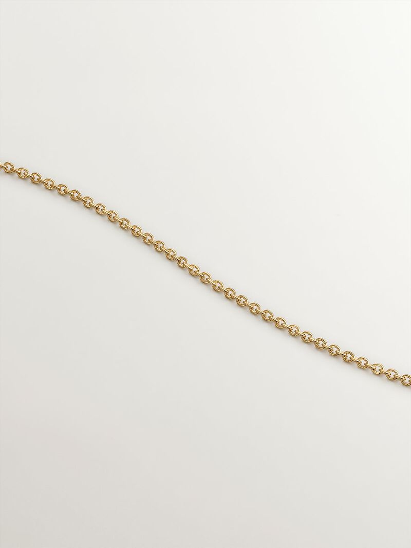 925 silver necklace bathed in 18K yellow gold with white topaz stones image number 4
