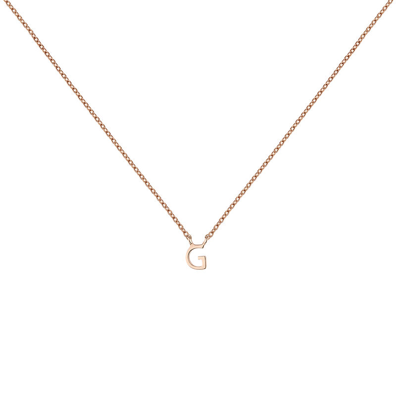 Collar inicial G oro rosa 9 kt , J04382-03-G, hi-res