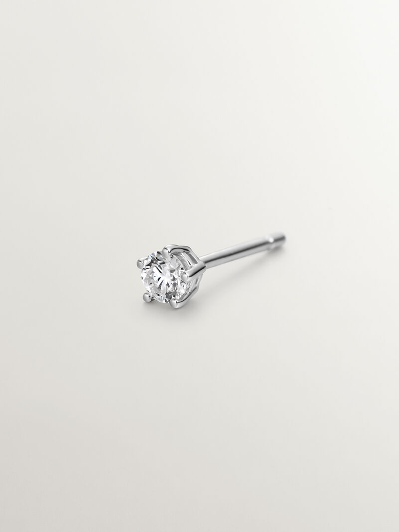 18K white gold single earring with diamonds image number 2