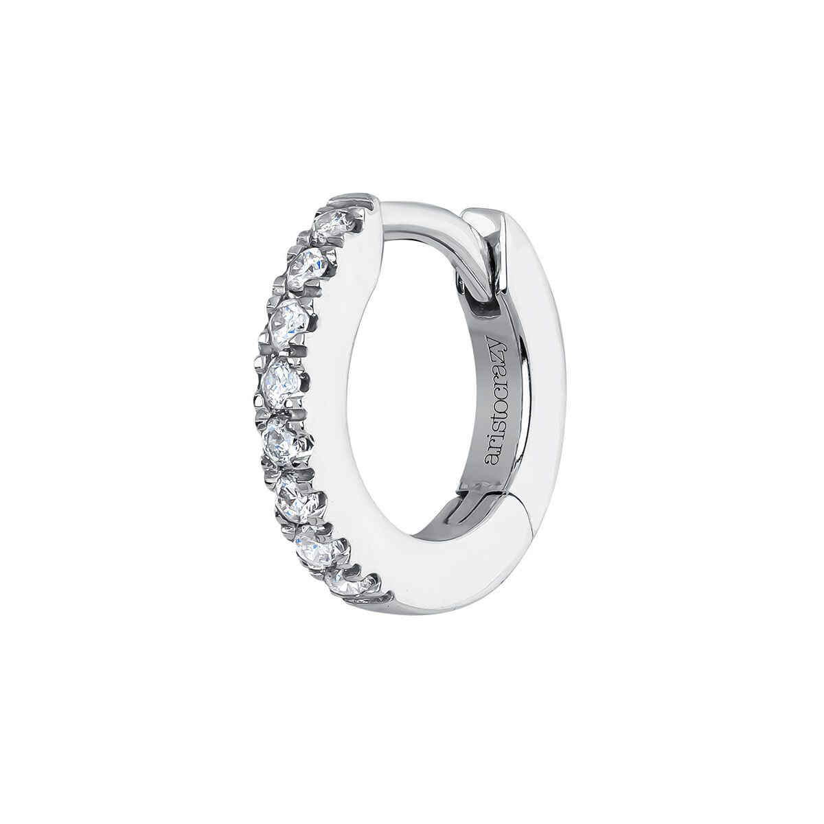 Mini hoop earring diamonds white gold 0.03 ct, J04152-01-H, hi-res
