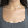 Silver necklace with diamonds and topaz , J00824-01-WT