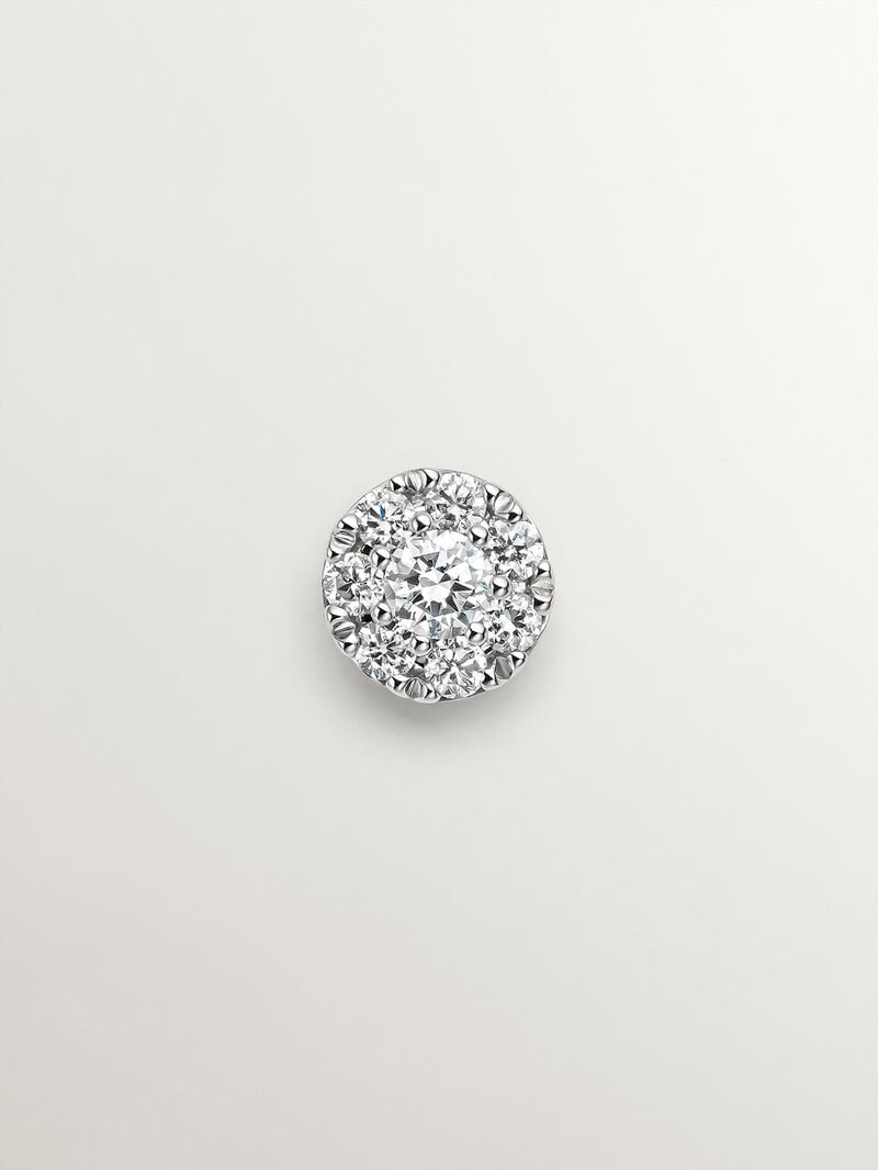 Individual 18K white gold earring with a diamond rosette of 0.14 cts image number 2