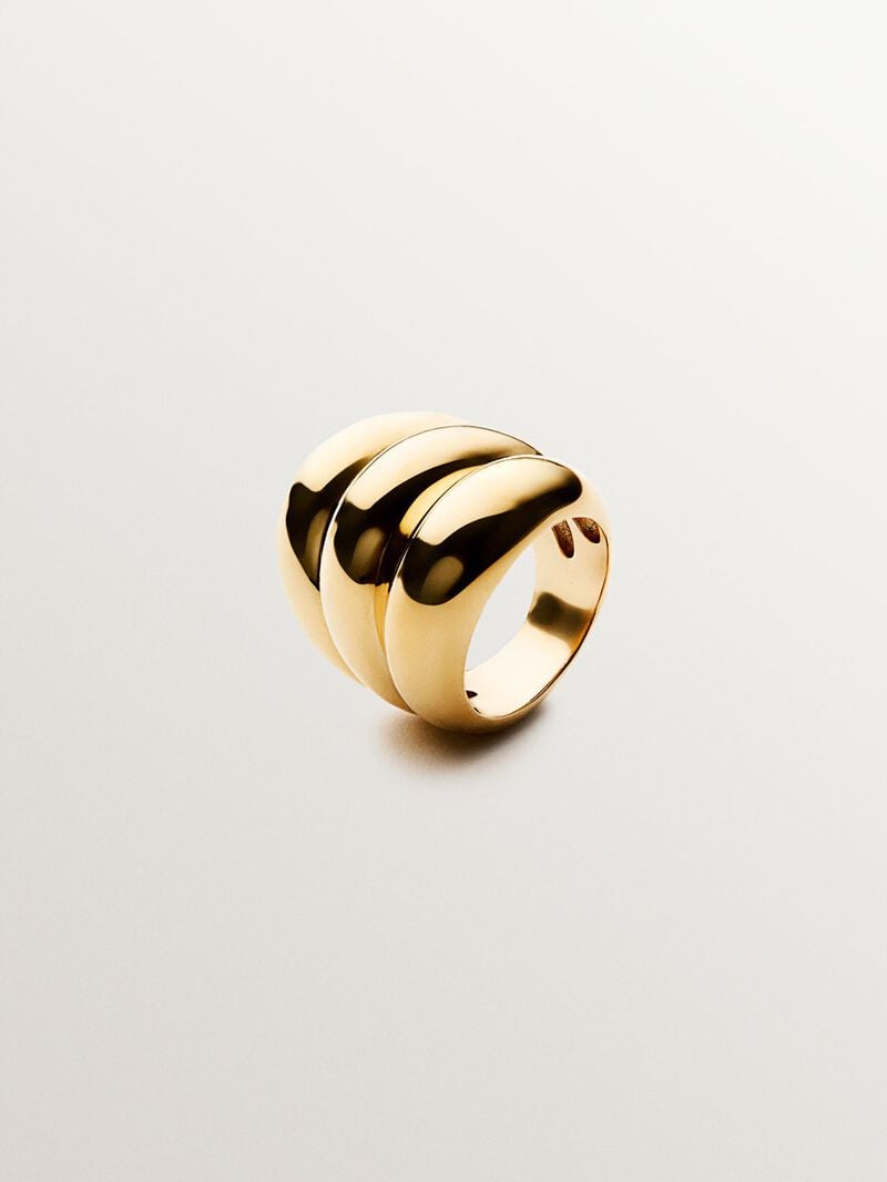 Triple ring in 925 silver plated in 18K yellow gold image number 0