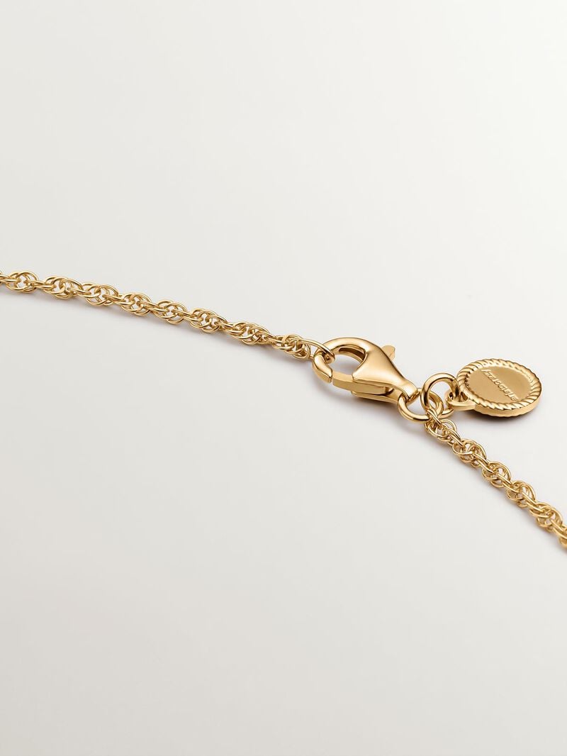 925 Silver Rope Link Chain coated in 18k Yellow Gold image number 4