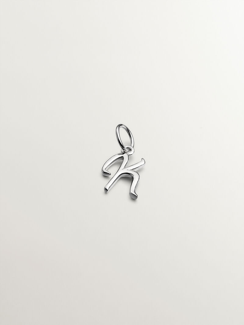 925 Silver Charm with initial K image number 0