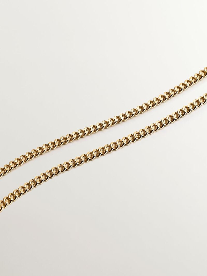 18K yellow gold plated 925 silver necklace with black onyx image number 4