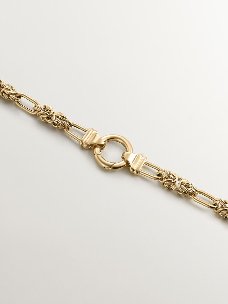 Combination link chain made of 925 silver, bathed in 18K yellow gold image number 4