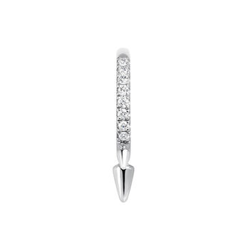 White gold three diamond spike hoop earring piercing 0.04 ct , J03873-01-H, mainproduct