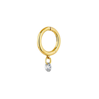 Gold diamond hoop earrings , J04423-02-H, mainproduct