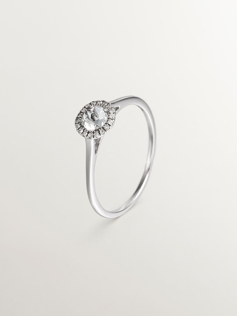 Single-type ring made of 925 silver with topaz image number 1