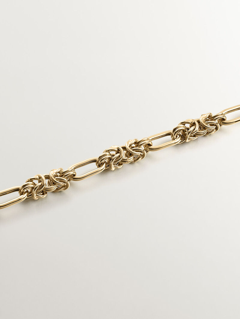 Combination link chain made of 925 silver, bathed in 18K yellow gold image number 2