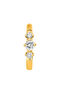 Gold 3 diamonds hoop earring , J03929-02-H