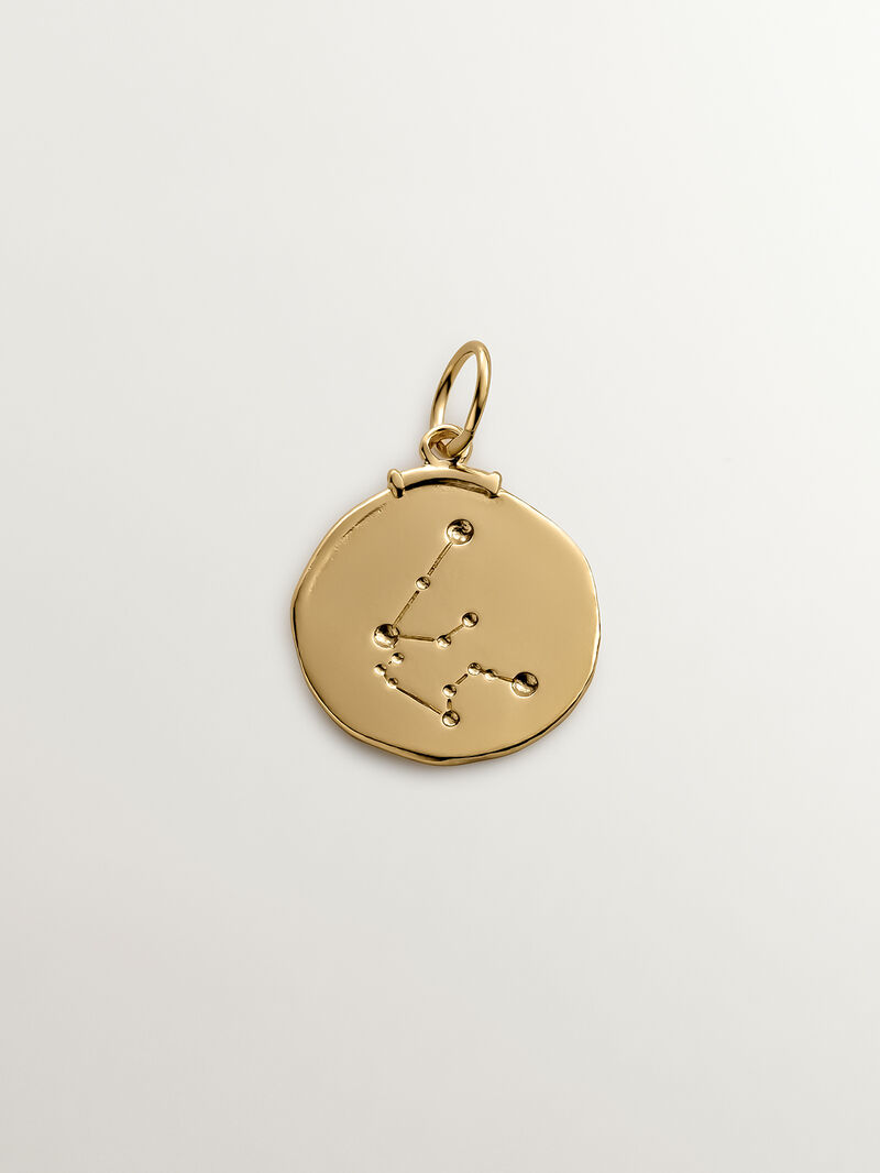 925 Silver Aquarius Charm Coated in 18K Yellow Gold image number 2