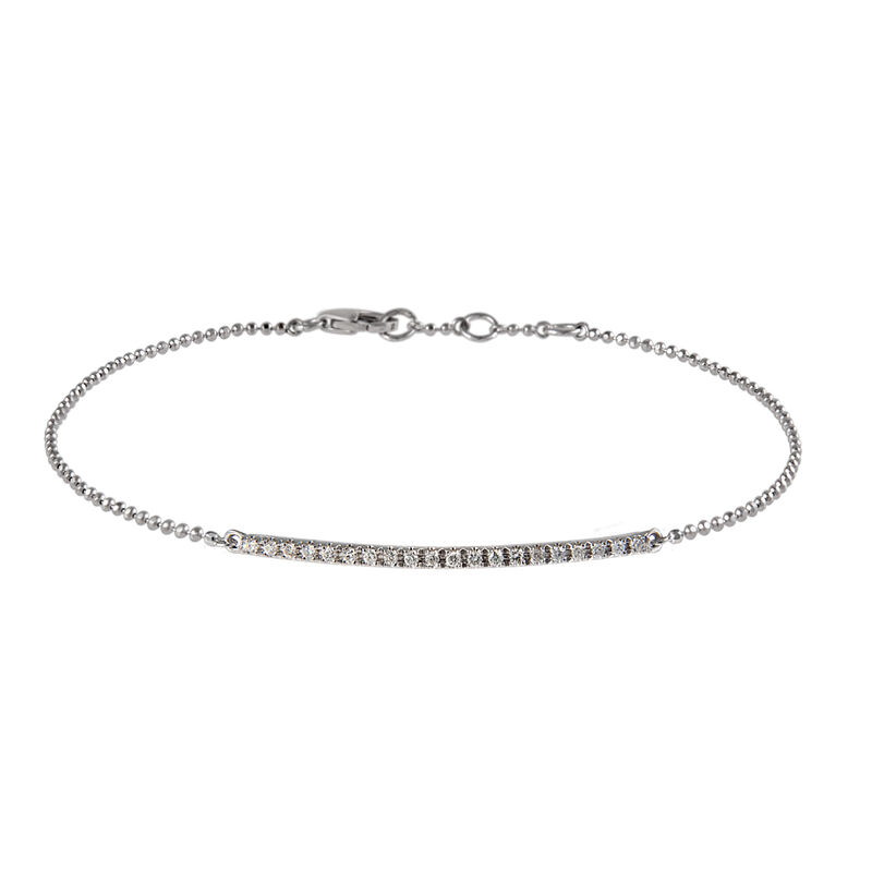 Bracelet barre diamants or blanc 0,1 ct , J00376-01, hi-res