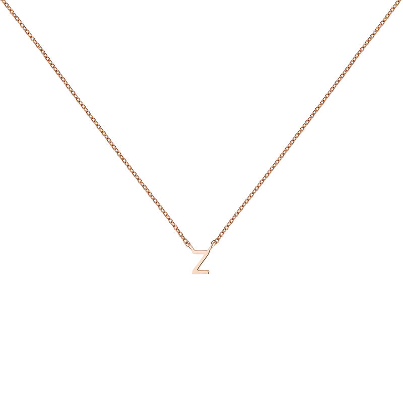Rose gold Initial Z necklace , J04382-03-Z, hi-res