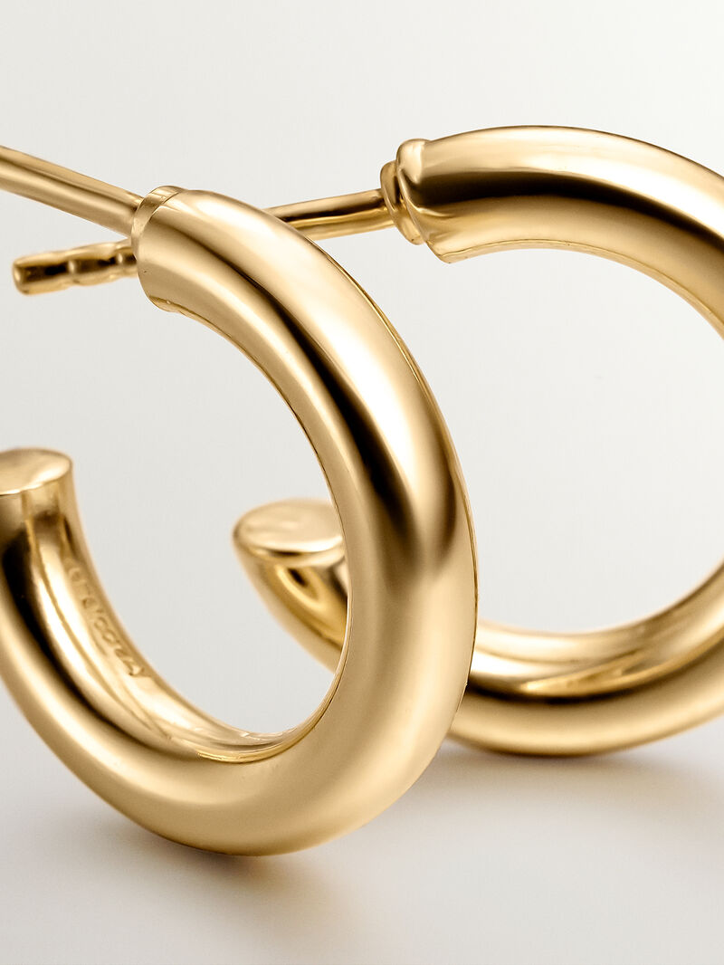 Small hoop earrings made of 925 silver bathed in 18K yellow gold. image number 4
