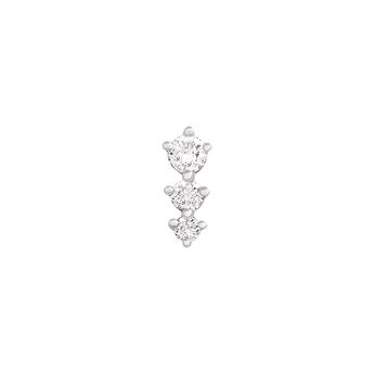 Single triple diamond earring in 18k white gold, J03356-01-H,hi-res