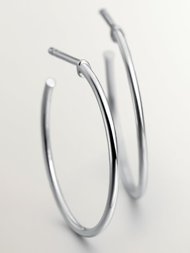 925 silver medium ring earrings image number 2