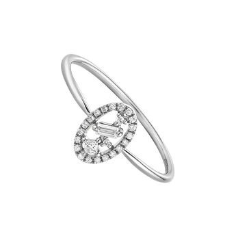 Oval ring in 18k white gold with diamonds and pav?©-set diamonds, J05113-01,hi-res