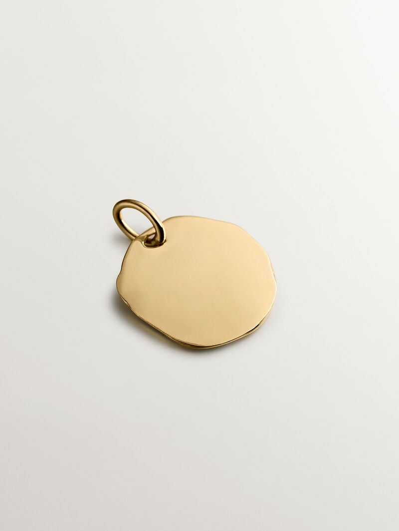Handcrafted 925 silver charm bathed in 18K yellow gold with initial P. image number 2