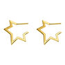 Boucles d'oreilles petite étoile argent plaqué or avec topazes , J03635-02-WT