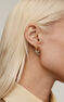 Gold plated hoop earrings with topaz , J03807-02-WT