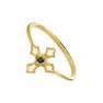 Gold plated cross ring with spinels, J04225-02-BSN
