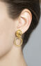 Gold plated lion earrings , J04238-02