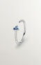 Open ring clover sapphire and diamonds white gold , J04065-01-BS