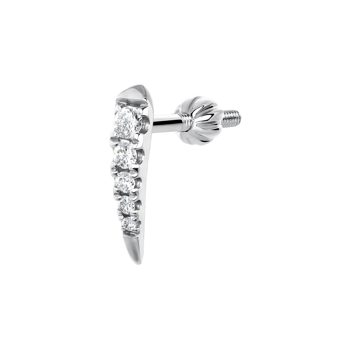 Single spike earring in 9k white gold , J03877-01-H, hi-res