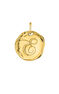 Gold-plated silver E initial medallion charm  , J04641-02-E