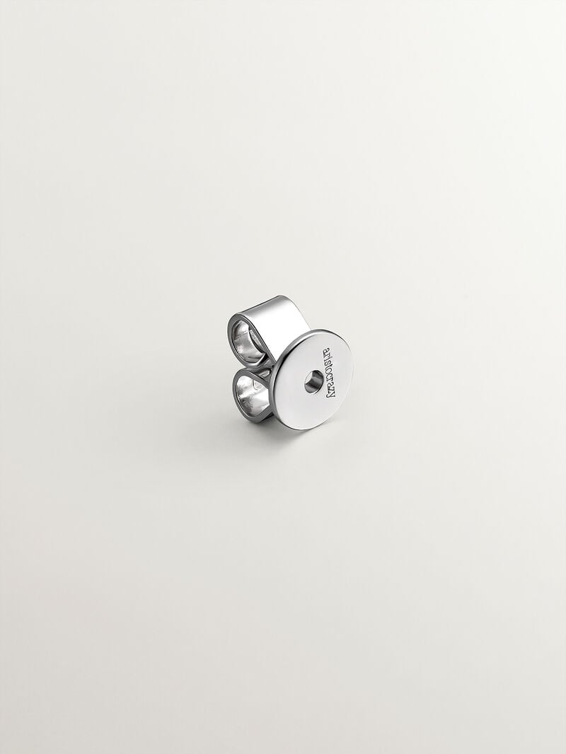 Butterfly style snap closure in 18K white gold image number 1