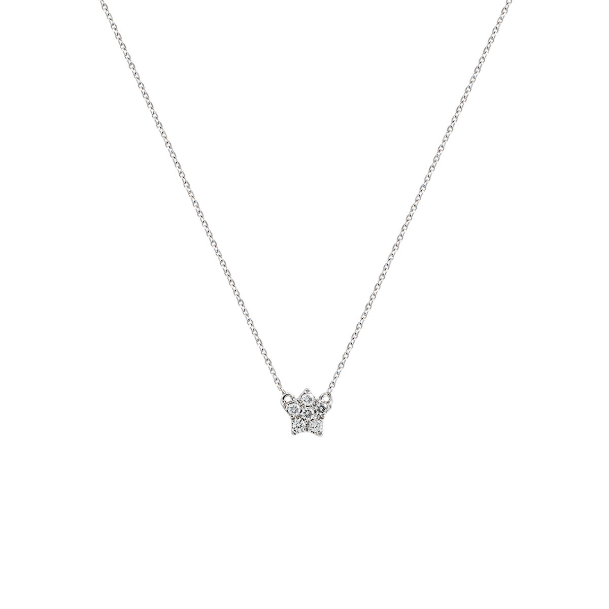 Star-shaped pendant in 18kt white gold with diamonds , J01357-01, hi-res