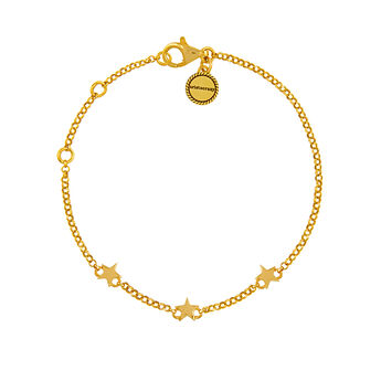 Mini gold plated stars bracelet , J01898-02,hi-res