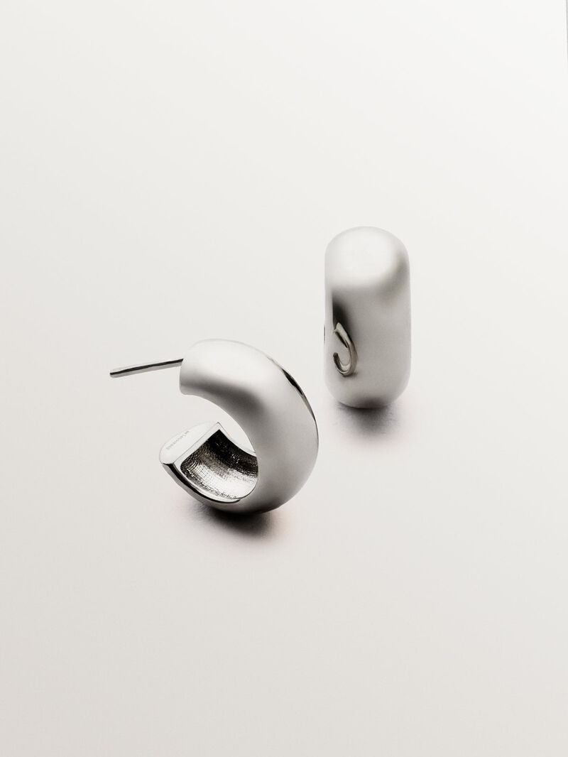 Small 925 silver hoop earrings image number 2