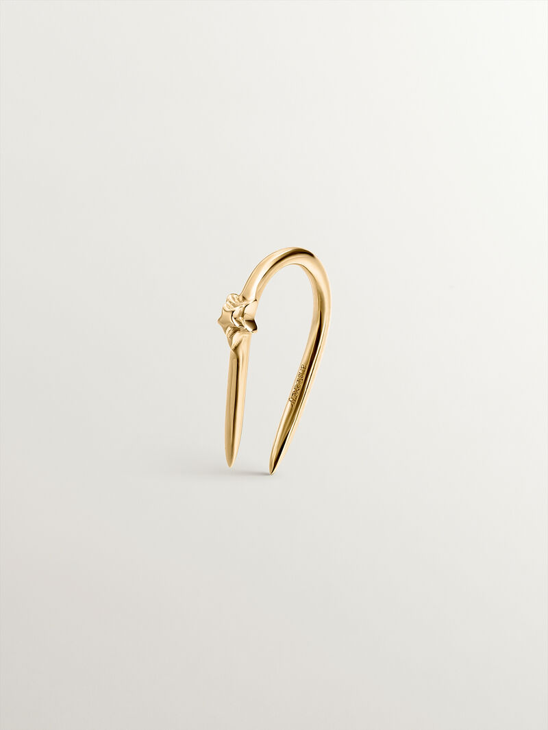 Individual open 9K yellow gold earring with star image number 0