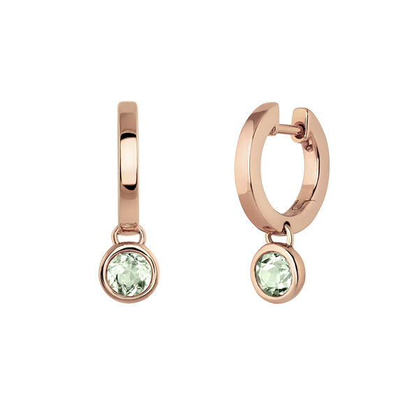 Small gold plated quartz hoop earrings , J03808-03-GQ,hi-res