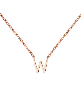 Rose gold Initial W necklace , J04382-03-W, mainproduct