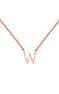 Rose gold Initial W necklace , J04382-03-W