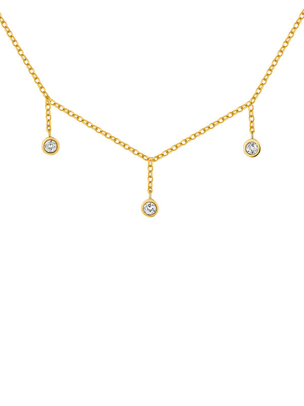 Gold plated silver topaz motifs necklace , J04681-02-WT, mainproduct