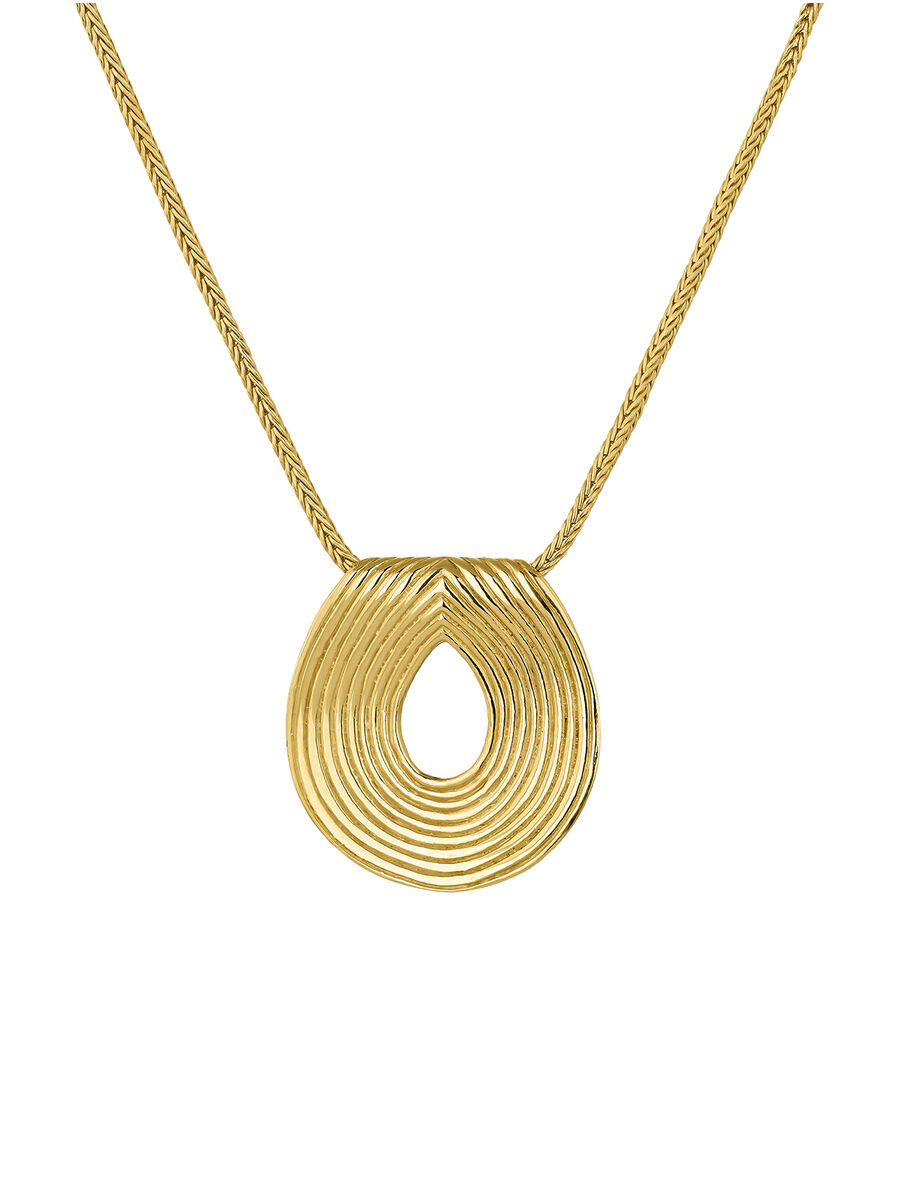 Oval-shaped, embossed pendant in 18kt yellow gold-plated sterling silver, J05212-02, hi-res