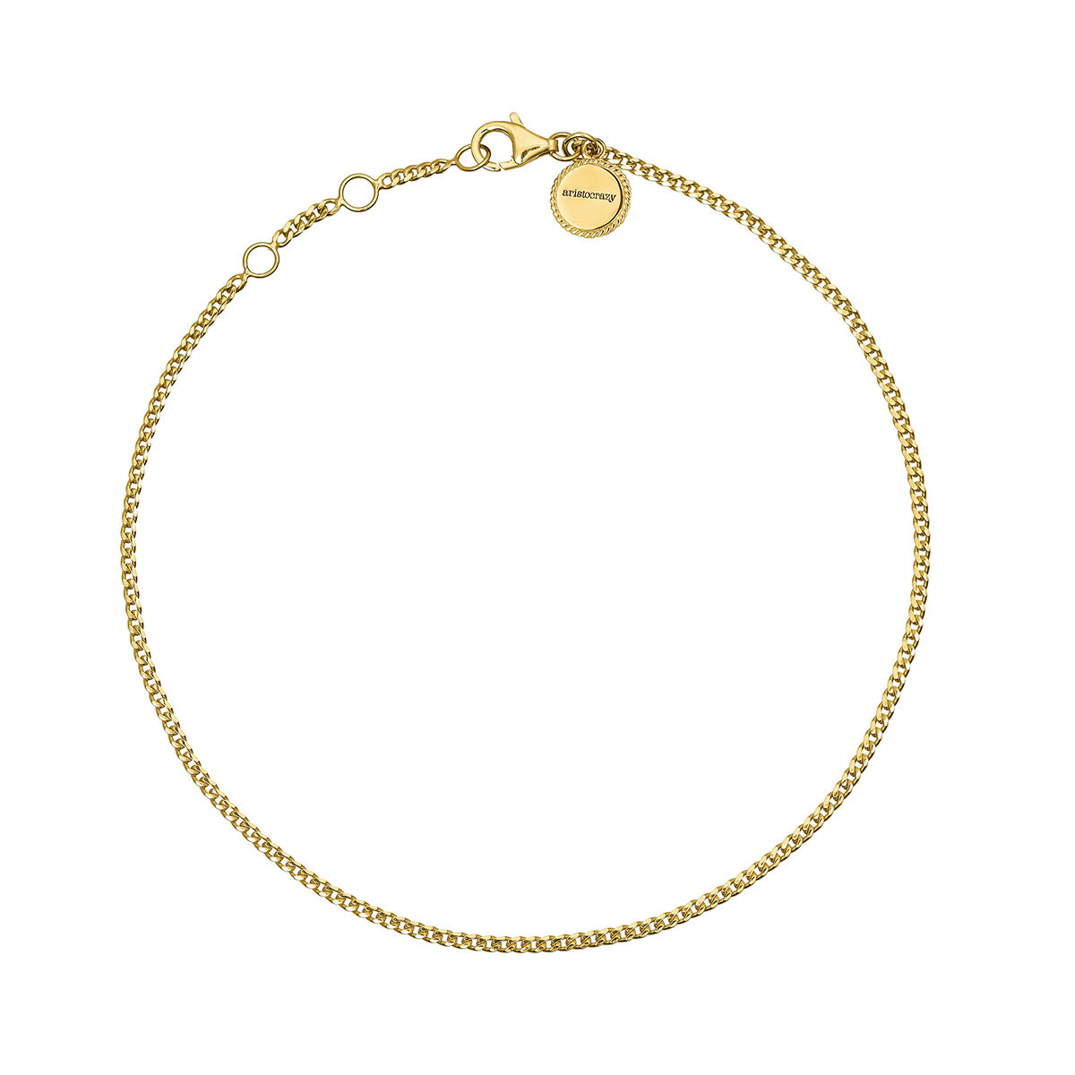 Curb ankle bracelet in gold-plated silver, J05106-02, hi-res