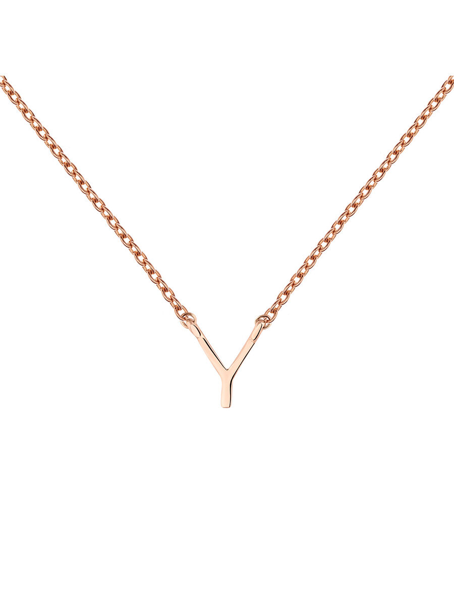 Rose gold Initial Y necklace , J04382-03-Y, mainproduct