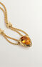 Pendant in 18k yellow gold-plated silver with yellow quartz, J05300-02-CI