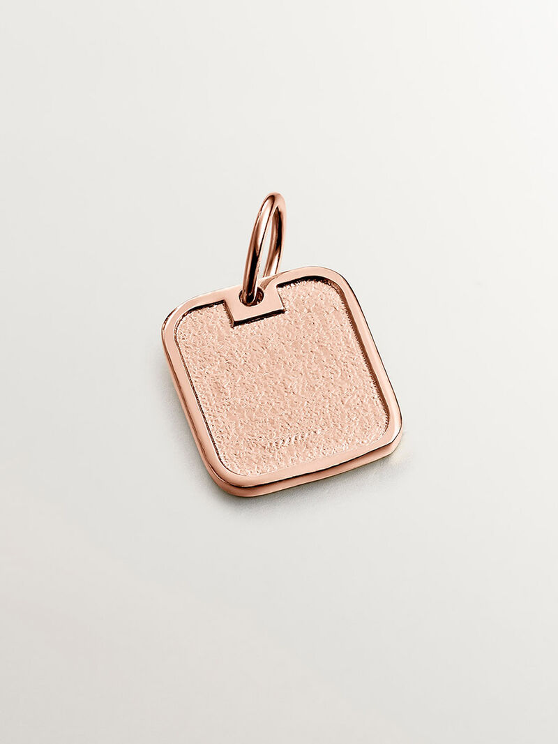 925 silver charm bathed in 18k rose gold with number 4 image number 2