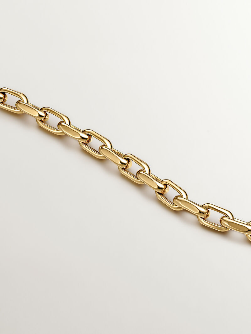 925 Silver Forza link necklace bathed in 18K yellow gold 45cm image number 2