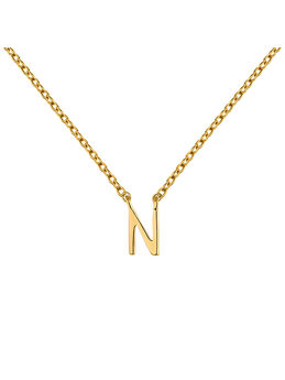 Gold Initial N necklace , J04382-02-N, mainproduct