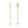 Gold plated hoop earrings with motifs and pearl , J04468-02-WP