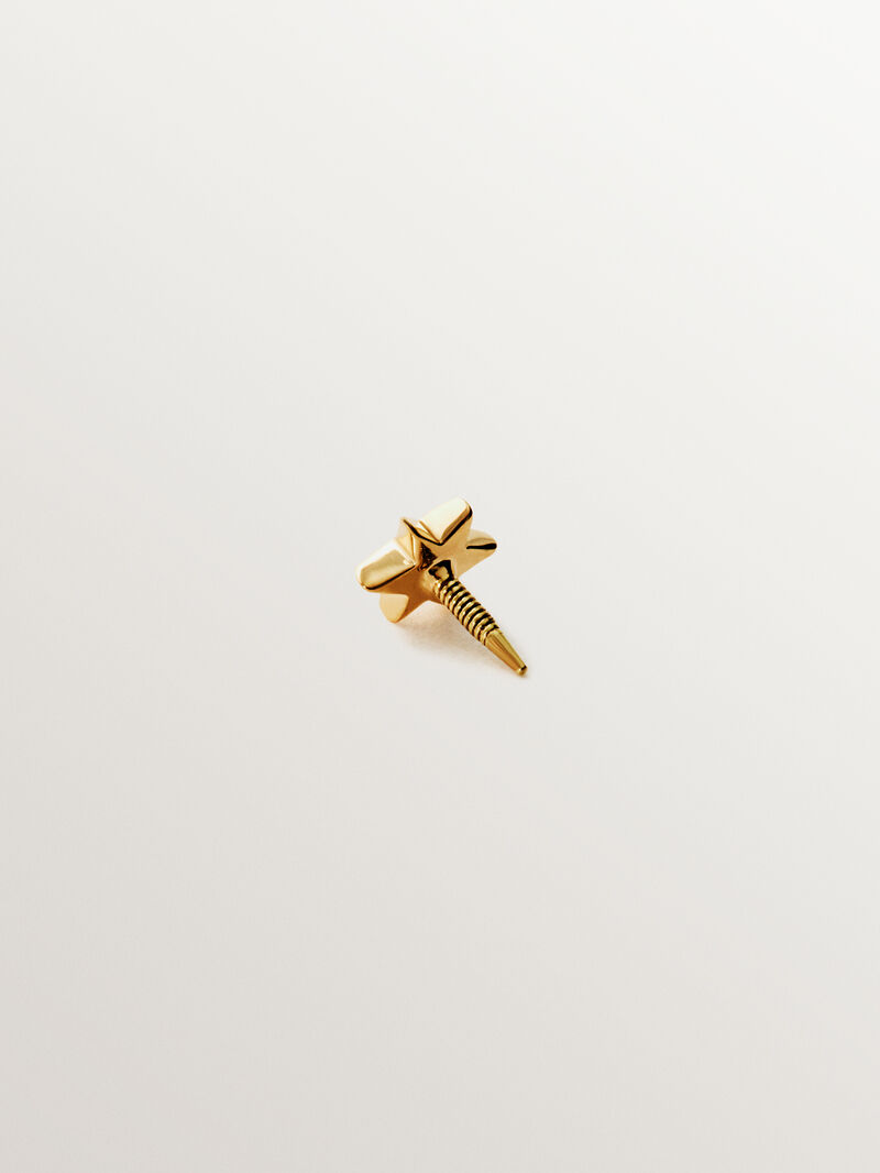 18K Yellow Gold Star-Shaped Piercing image number 1