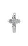Single small hoop earring in 9k white gold with a diamond cross, J03386-01-H